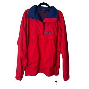 Patagonia Vintage Nylon Pullover Jacket Mens Size M Red Sinch Waist Pockets